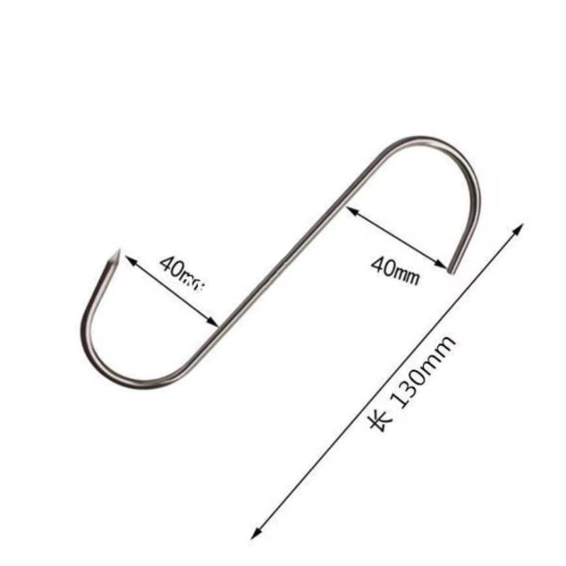 Nerđajući čelični S-oblik kuka za zavjese s kružnim okom, nosivost 1 kg