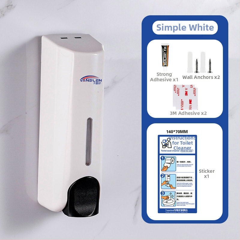 Viešo tualeto sėdynės dezinfekavimo įrenginys, sieninis montavimas, plastikinis korpusas, dažytas paviršius, rankinis paspaudimas