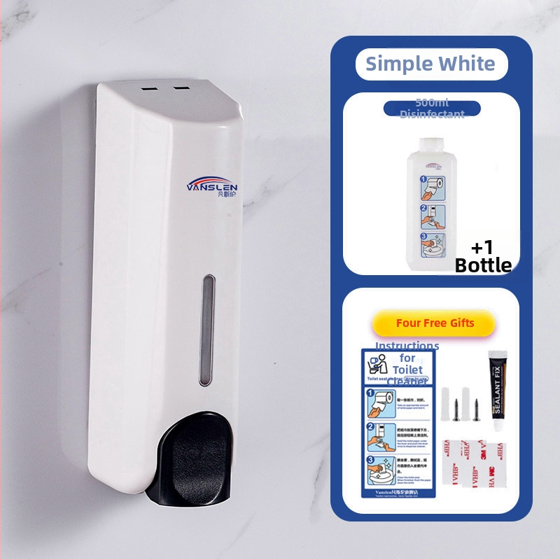 Viešo tualeto sėdynės dezinfekavimo įrenginys, sieninis montavimas, plastikinis korpusas, dažytas paviršius, rankinis paspaudimas