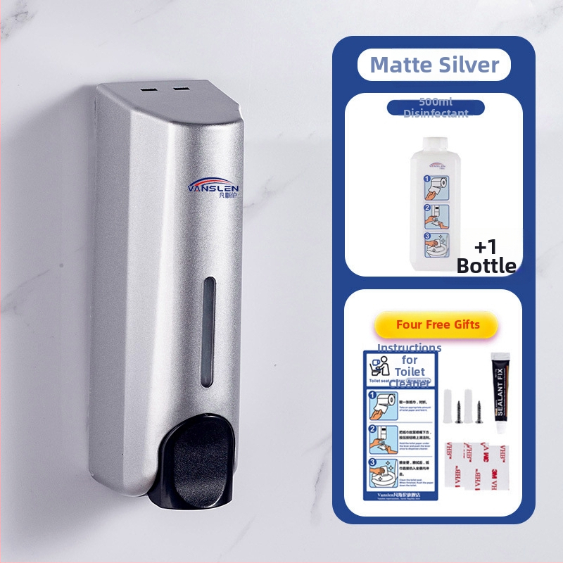 Viešo tualeto sėdynės dezinfekavimo įrenginys, sieninis montavimas, plastikinis korpusas, dažytas paviršius, rankinis paspaudimas