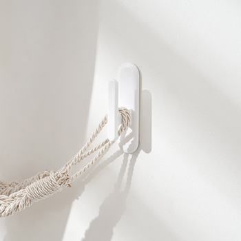 KM plastična kuka za kablove, jednostruki kuk, japanskog stila, za zid, nosivost 0–1 kg, paket od 2 komada