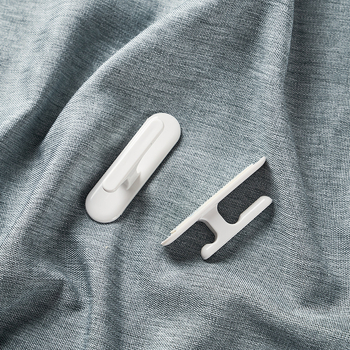 KM plastična kuka za kablove, jednostruki kuk, japanskog stila, za zid, nosivost 0–1 kg, paket od 2 komada