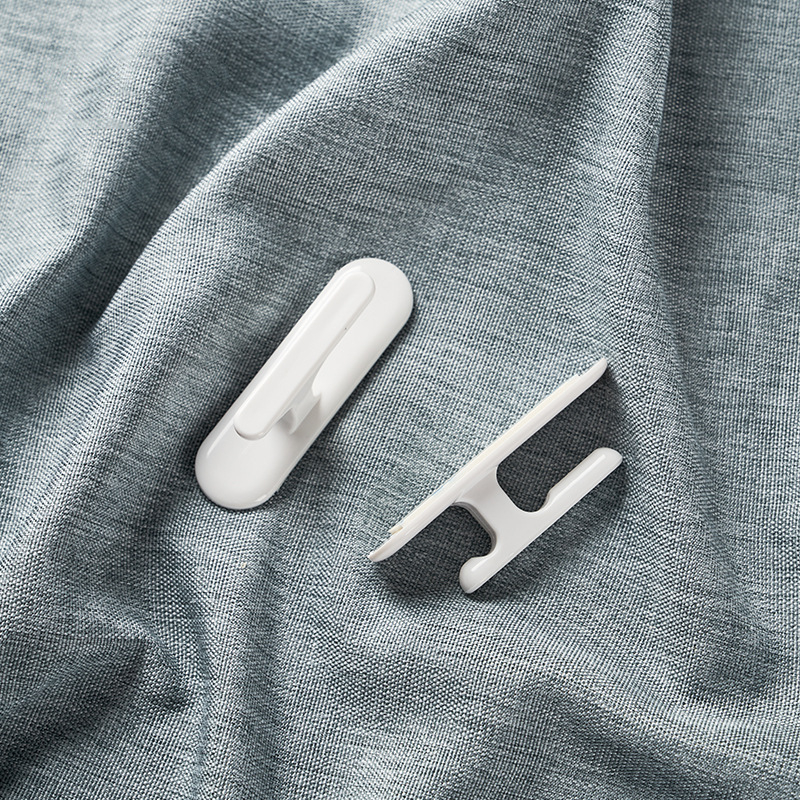 KM plastična kuka za kablove, jednostruki kuk, japanskog stila, za zid, nosivost 0–1 kg, paket od 2 komada