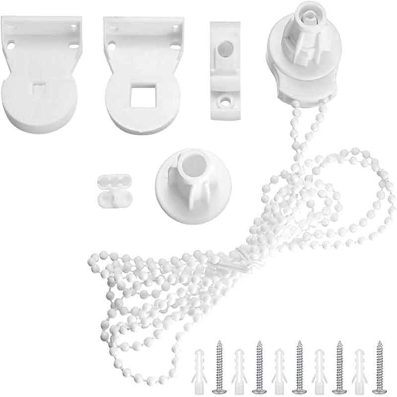 25 mm glava za upravljanje roletama s fiksnim kukom – materijal POM; kompatibilna sa svim vrstama roleta; uključuje komplet od 3-metarske lančane verige i gumene čepove s vijcima