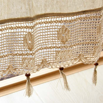 Eiropas stila luksusa kokvilnas-linena aizkars ar caurumiem izšuvumu, Jacquard un warp-knit, daļēja tumšums 70–90%, dzīvojamā istaba, guļamistaba, studija, ieeja, balkons