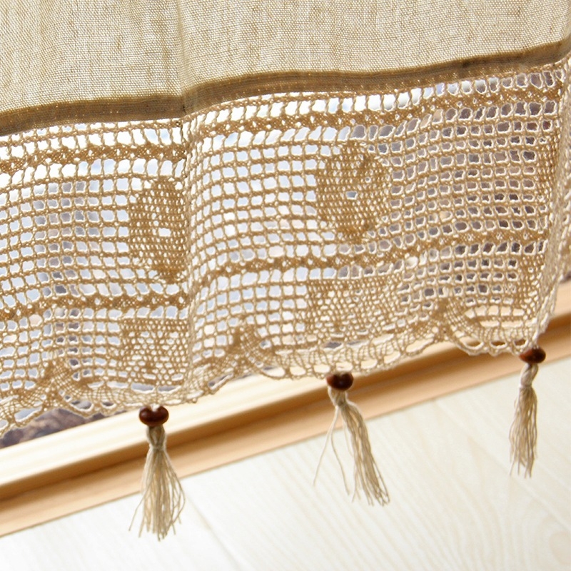 Eiropas stila luksusa kokvilnas-linena aizkars ar caurumiem izšuvumu, Jacquard un warp-knit, daļēja tumšums 70–90%, dzīvojamā istaba, guļamistaba, studija, ieeja, balkons