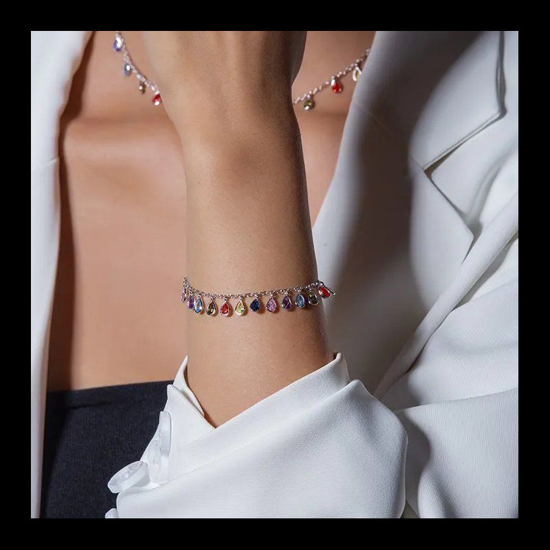 Geometrijski bakreni ogrlica s rhinestone privjeskom, elektroplirano, krížni lanac, ženski set nakita