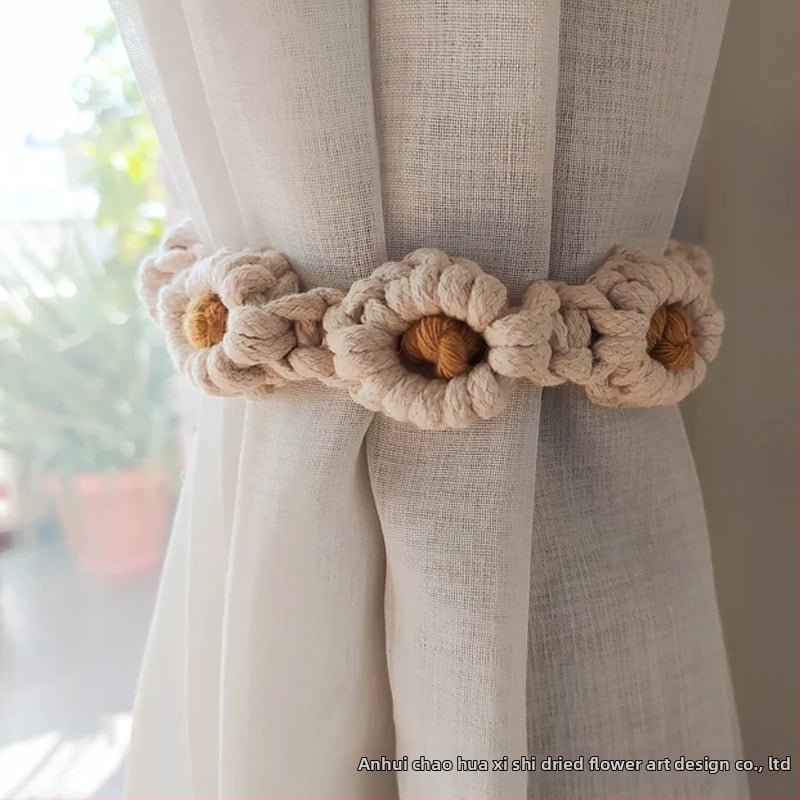 Ručno tkan zavjesni kaiš s margaretom – kaiš za zavjese s jezgrom od žice, prilagodljiv