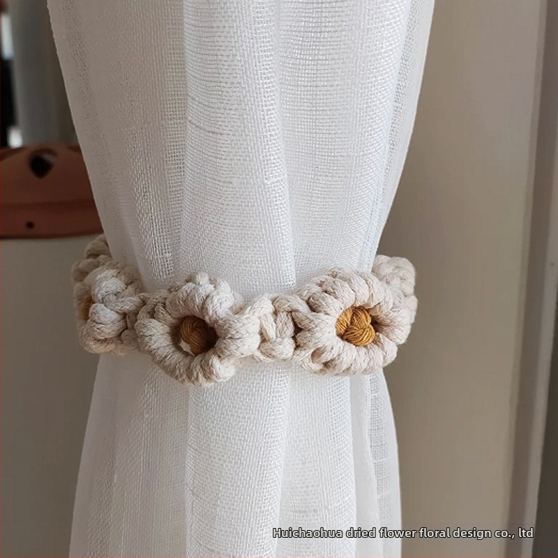 Ručno tkan zavjesni kaiš s margaretom – kaiš za zavjese s jezgrom od žice, prilagodljiv