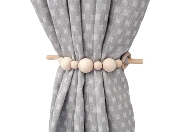 Skandinavske zavjese s drvenim perlama i konopnim užetom, dekorativno