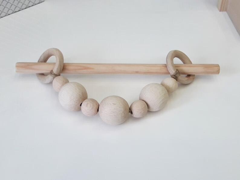 Skandinavske zavjese s drvenim perlama i konopnim užetom, dekorativno