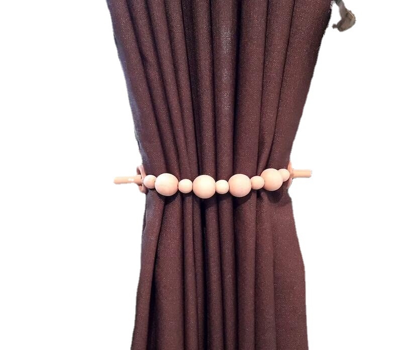 Skandinavske zavjese s drvenim perlama i konopnim užetom, dekorativno