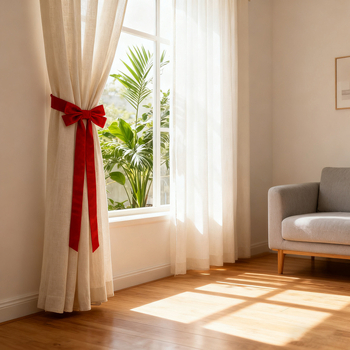 Vezivanje zavjesa s mašnicom — poliester, marka Orange shen, stil modernog minimalizma, bez prilagođavanja