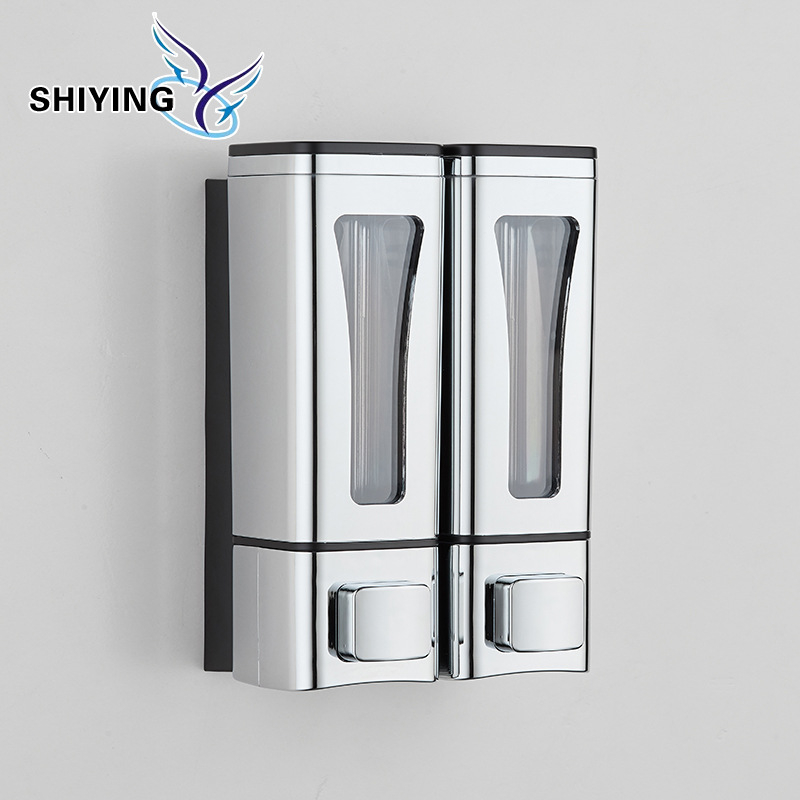 Vonios kambario skysto muilo dozatorius su rankiniu paspaudimu, sieninis montavimas, ABS medžiaga, šiuolaikinis minimalistinis dizainas, svoris 270 g