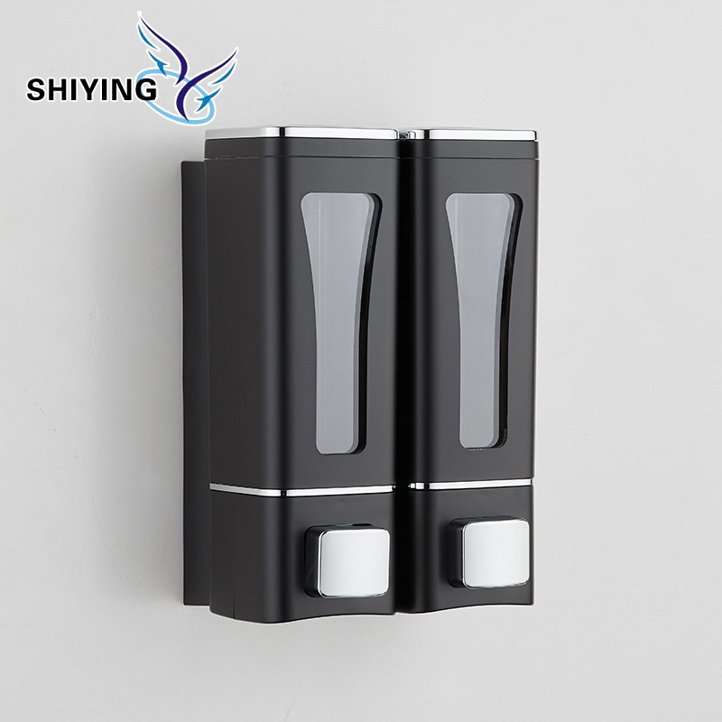 Vonios kambario skysto muilo dozatorius su rankiniu paspaudimu, sieninis montavimas, ABS medžiaga, šiuolaikinis minimalistinis dizainas, svoris 270 g