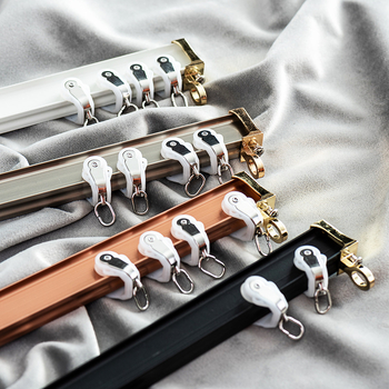 Anchao алуминиев сплав завесен ролик – извита двойна релсова система, странично и горно монтиран кука за ъглов прозорец, персонализируем, модерен дизайн