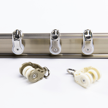 Anchao алуминиев сплав завесен ролик – извита двойна релсова система, странично и горно монтиран кука за ъглов прозорец, персонализируем, модерен дизайн