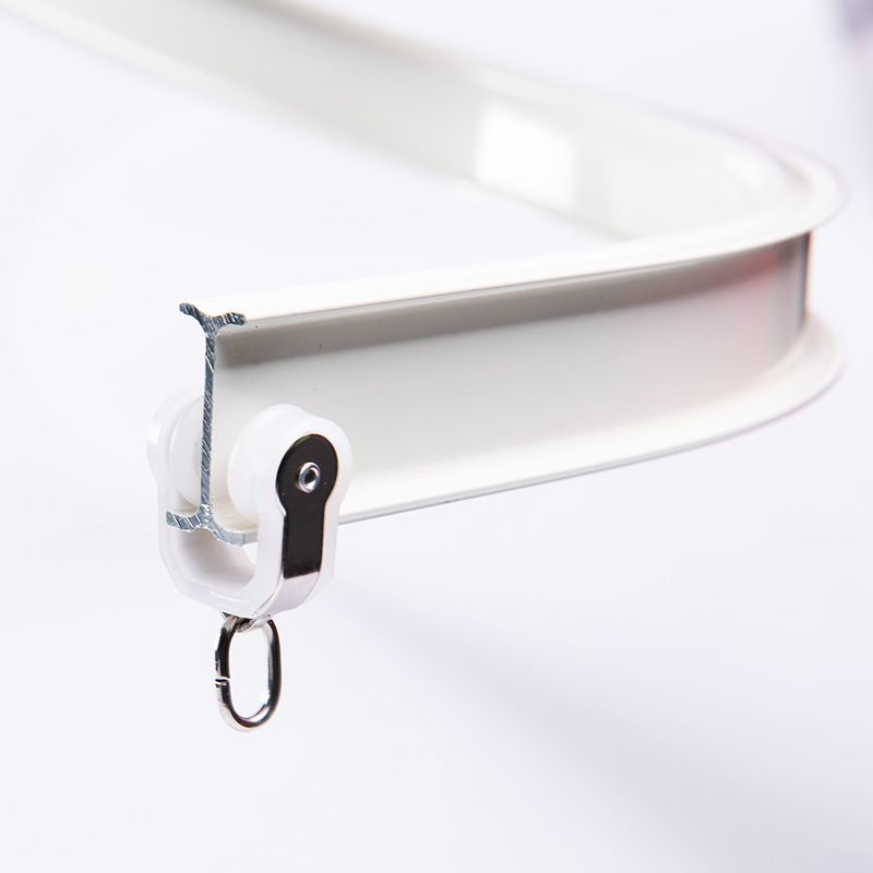 Anchao алуминиев сплав завесен ролик – извита двойна релсова система, странично и горно монтиран кука за ъглов прозорец, персонализируем, модерен дизайн