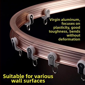 Morant aluminijska šina za zavjese — zakrivljena LU-type vrsta, tiha vodilica, gornja montaža, kutni prozor, jedan/dva vodiča