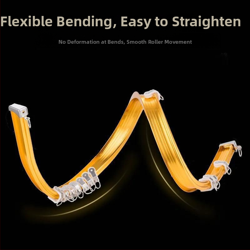 Morant aluminijska šina za zavjese — zakrivljena LU-type vrsta, tiha vodilica, gornja montaža, kutni prozor, jedan/dva vodiča