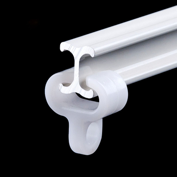 Baijuyi Алуминиева извита шина за завеси – монтаж отгоре или страничен монтаж, единична/двойна релса, персонализируема