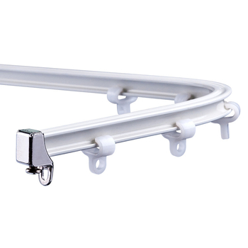 Baijuyi Алуминиева извита шина за завеси – монтаж отгоре или страничен монтаж, единична/двойна релса, персонализируема