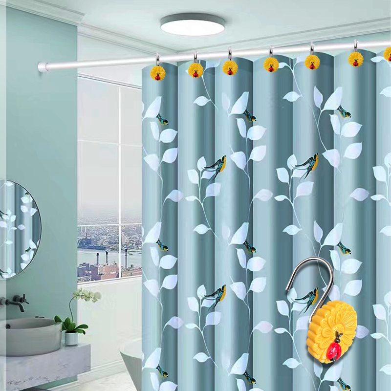 Aizkaru āķis, S-veida dekoratīvs ar saulespuķēm, metāls, Ming Crown, vienkāršs moderns stils