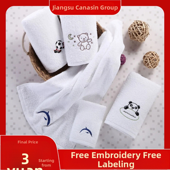 Hotellirätikud, 100% puuvill, ühe lõngaga 16s lõng, õmblustega äär, spiraalne karvane tekstuur, 50–60 g, suur imavus