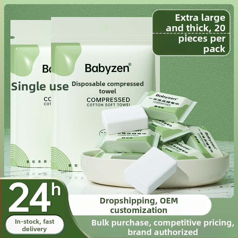 Babyzen kompaktne näopuhastuslapp – puuvill, üle 50 g, puhastus ja meigieemaldus, 3-aastane säilitusaeg.