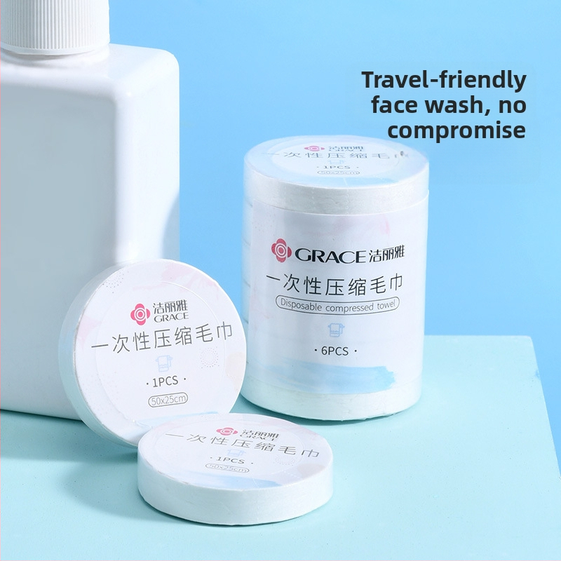 Ühekordne tihendatud näorätik taimekiududest, üle 50 g, Grace/Jielia bränd, kaasaskantav nelinurkne rätik reisile ja hotellide jaoks