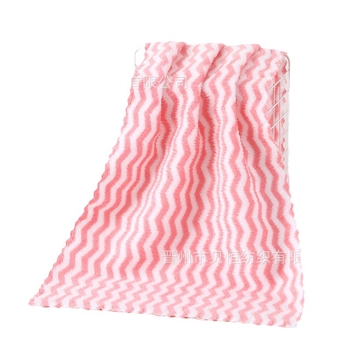 Ručnik za lice od koralnog flisa, uzorak vodnih valova, 60 g, ravno tkanje