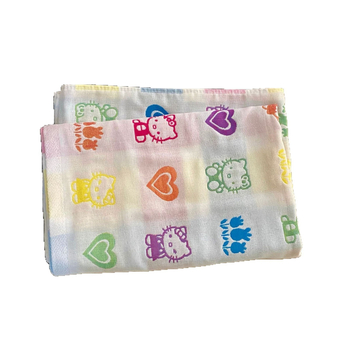 Cartoon Cat Dječji ručnik za kupanje, 100% pamuk, Težina ispod 50 g, 90% vlakno / 10% pamuk, Visoko upijajuće