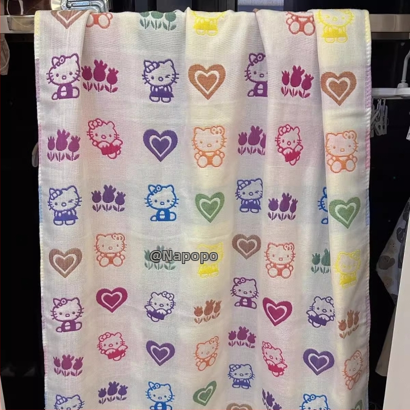 Cartoon Cat Beebi vannitoa rätik, 100% puuvill, alla 50 g, 90% lõng / 10% puuvill, Kõrge imavus