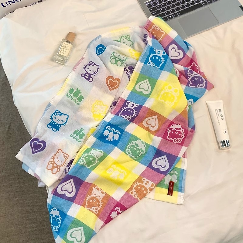 Cartoon Cat Dječji ručnik za kupanje, 100% pamuk, Težina ispod 50 g, 90% vlakno / 10% pamuk, Visoko upijajuće