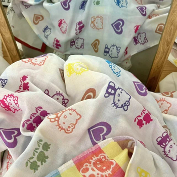 Gazu ručnik za bebe s motivom mačke, upijajući, 500 g ili više, 32 vlakna