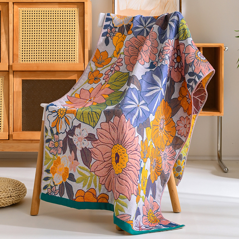 Ručnik za kupanje i plažu od gazaste pamuka, 300-400 g, 32S vlakna, jacquard tkanina