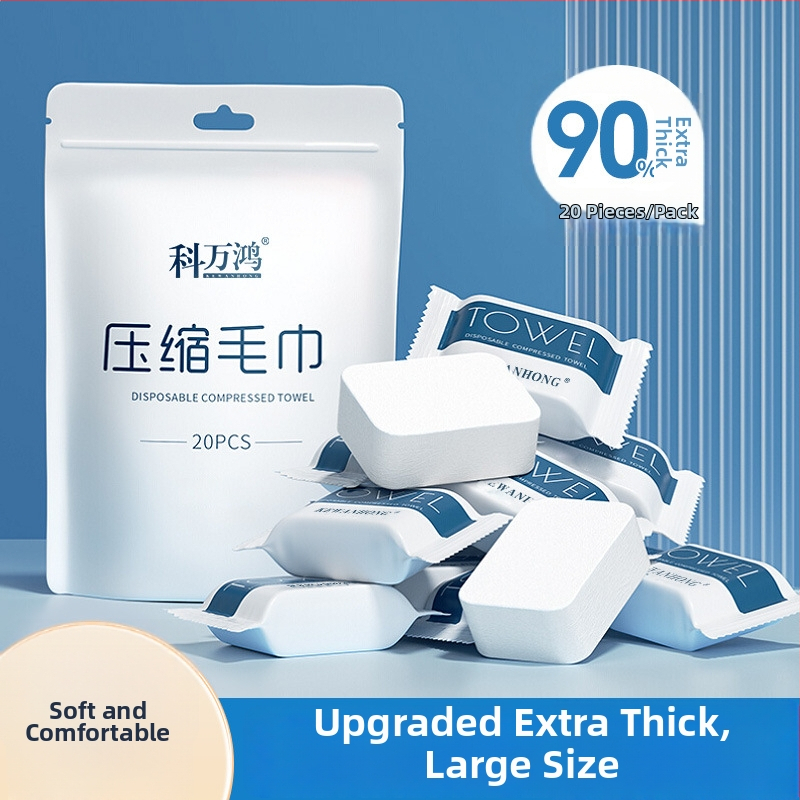 Kompressrätikud näole, puuvillane, 50 g ja rohkem, 20 tükki pakis, Ke Wanhong, hotellidele ja reisile