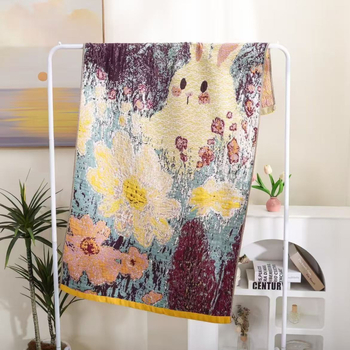 Jinyan pamučni jacquard ručnik za kupanje i plažu, 400–500 g, jacquard tkanina