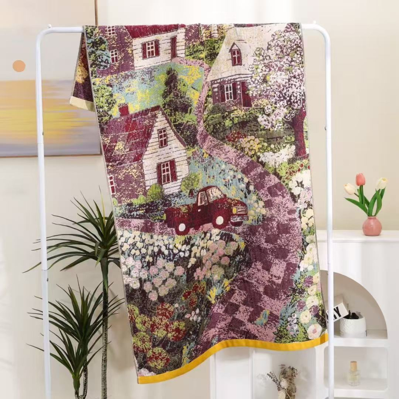 Jinyan pamučni jacquard ručnik za kupanje i plažu, 400–500 g, jacquard tkanina