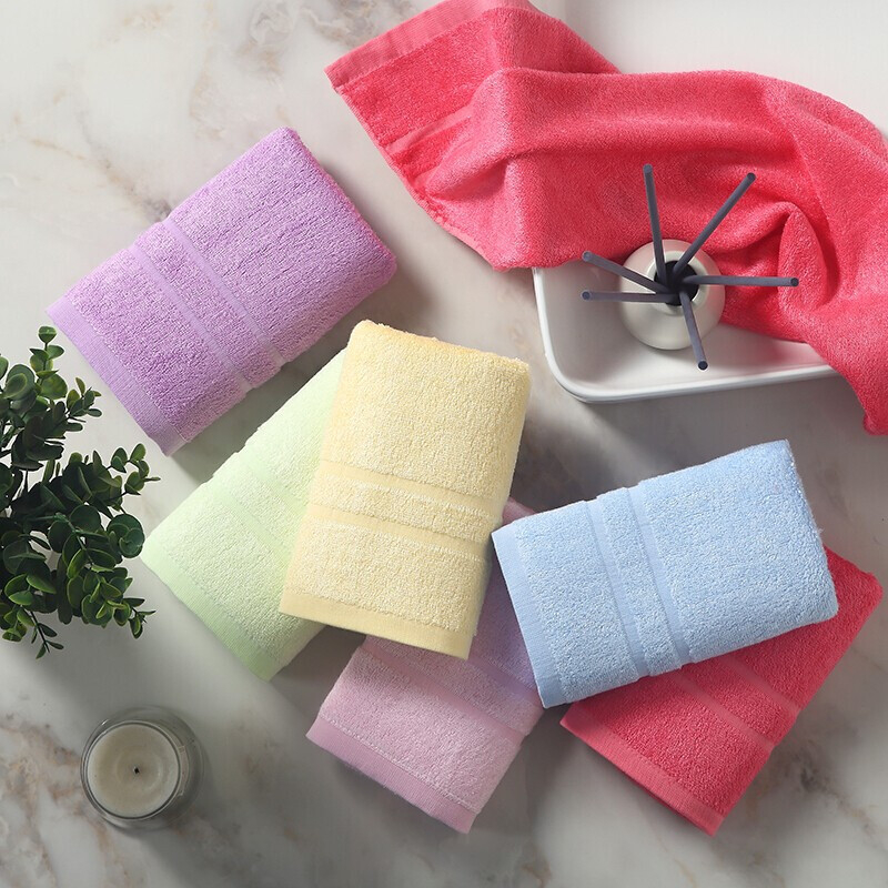 Set de șase prosoape din fibre de bambus pentru spălarea feței acasă, prosoape absorbante pentru mâini, țesătură plată, 80–100 g