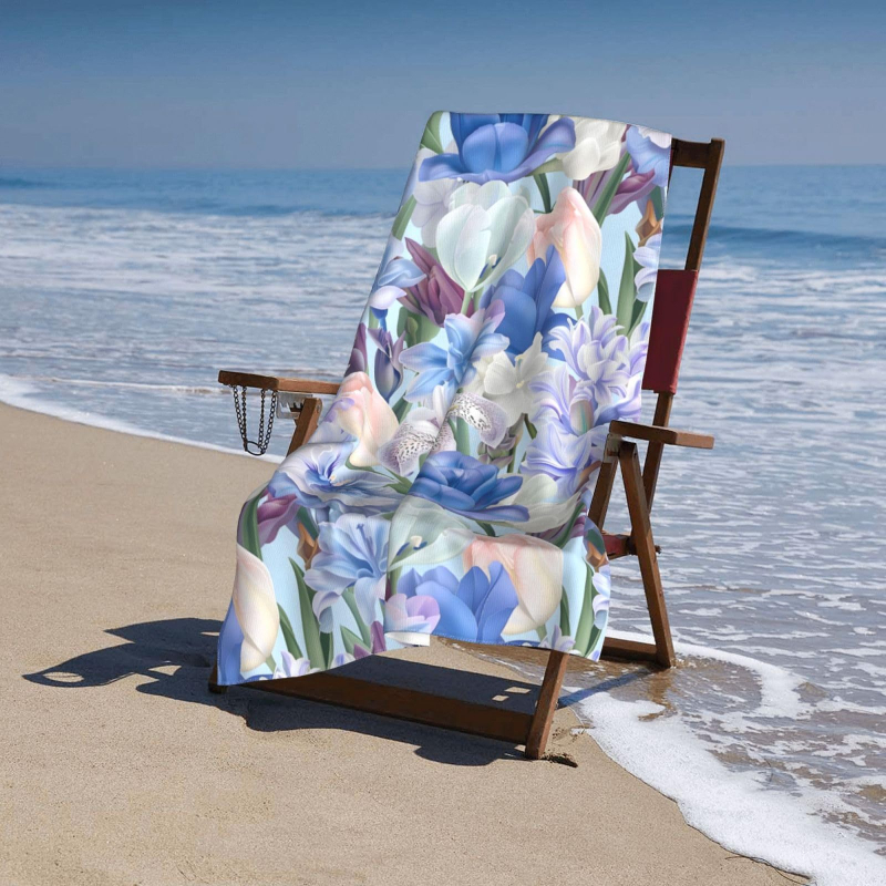 Mikrovlakna plažna krpa s digitalnim ispisom, prilagodljiva, 200-300 g/m², neuvijena pređa