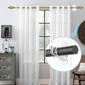 Ljepljivi nosač zavjesne šipke s podesivim kukom — ABS, moderni minimalisticki stil, nosivost 1–3 kg