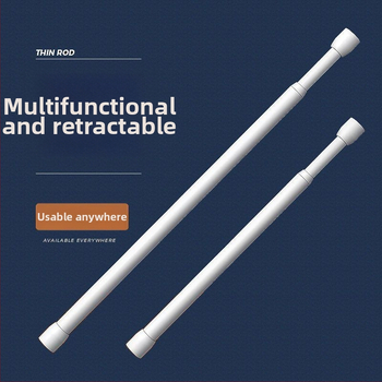 Teleskoopiline kardinavarras, ilma puurimiseta, dušikardin ja riidekapi kardinate jaoks, rauast, kaasaegne minimalistlik stiil