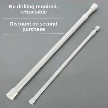 Teleskoopiline kardinavarras, ilma puurimiseta, dušikardin ja riidekapi kardinate jaoks, rauast, kaasaegne minimalistlik stiil