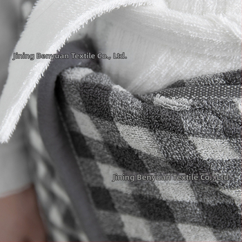 Set 2 diely: japonský károvo-prúžkovaný uterák – uteráky na telo a na tvár z 100% bavlny, v darčekovej krabici