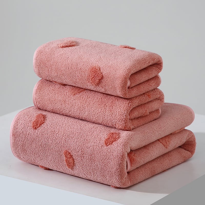 Love scarf serija Coral Velvet kupaonski set ručnika, dvostrani, brzo upijanje, debeli; Coral fleece, 150d vlakno, 95–350 g po ručniku, darovna kutija