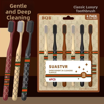 First Benefit Kingituskomplekt: manuaalsed hambaharjad, 6 tk, ultra-pehmete hariustega ja 3 100% puuvillast rätikut