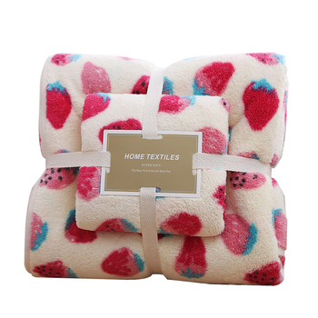 Set ručnika Cartoon Coral Fleece – 2 komada, ručnici za kupanje i za lice, 368 g, vlakno pređa, tiskani logo