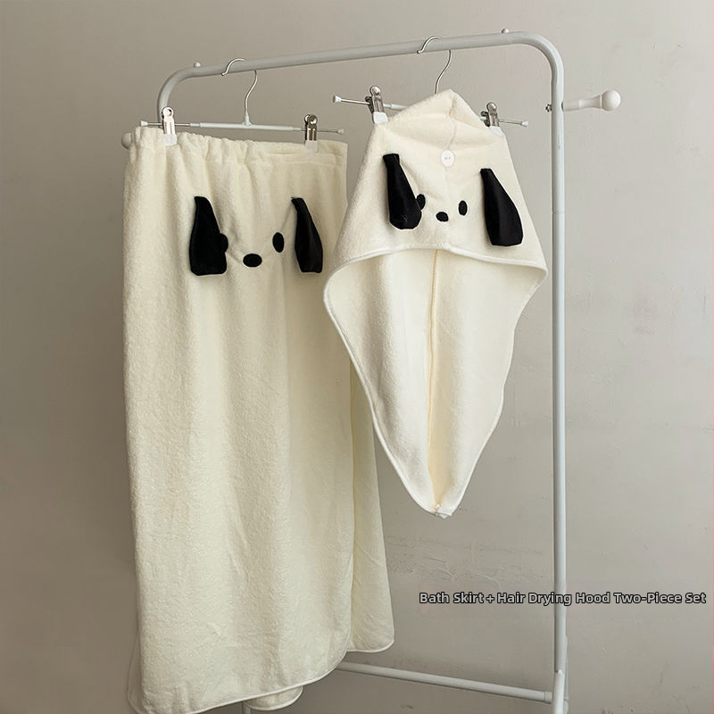 Set uterák do kúpeľne s karikatúrnym psom, obsahuje obväzovacie kúpeľové šaty a sušiaci klobúk; korál fleece; 260 g/m2; séria Finding Nemo; tlač loga dostupná