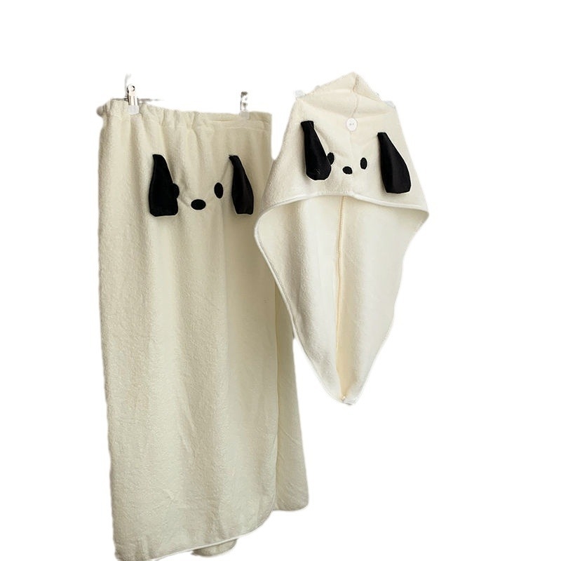 Set ručnika za kupaonicu s karikaturnim psom, uključuje wrap kupaću haljinu i kapu za sušenje kose; coral fleece; 260 g/m2; serija Finding Nemo; moguć tisak logotipa